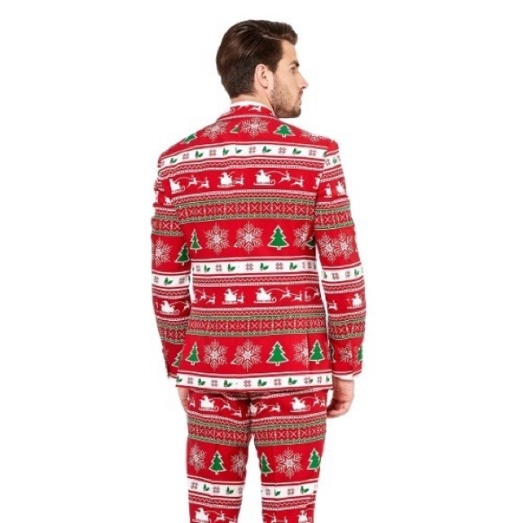 🎄 Opposuits Matching Ugly Christmas/Holiday Sweater Print Sport Jacket & Tie Set - Picture 3 of 10